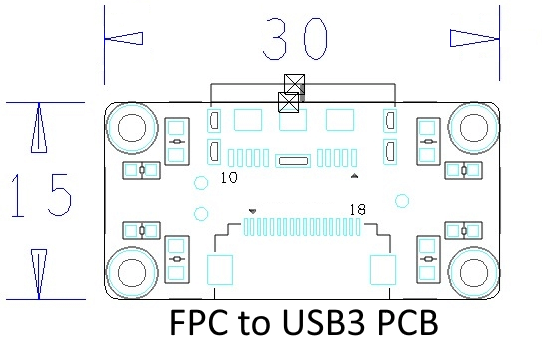 VEN-301-125U3M-FPC, IMX252, 2048x1536, 125fps, 1/1.8", Global shutter, Mono, FPC interface