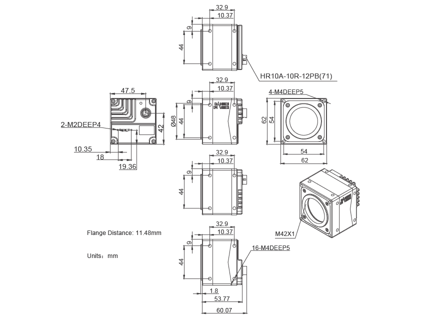 MARS-4470-8U3C, XGS45000, 8192x5460, 8fps, 2.2", Global shutter, CMOS, Kleur