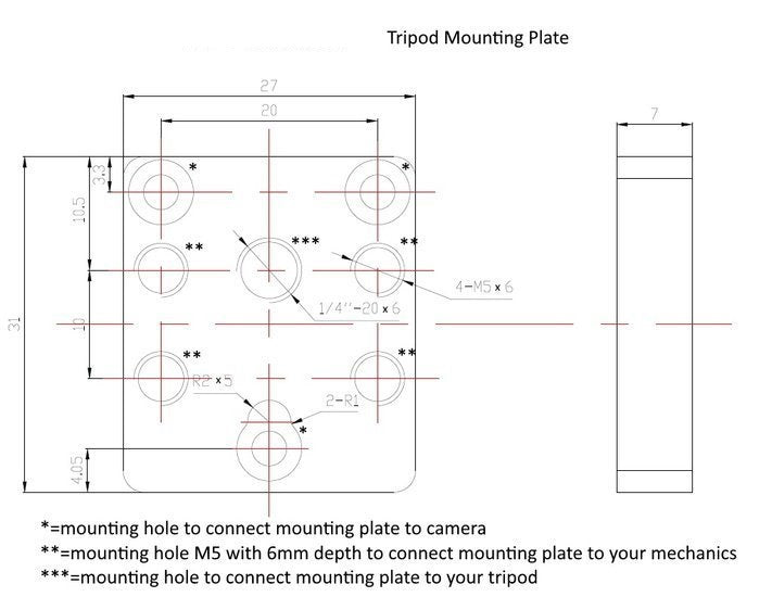 VA8-MCPT-24x20-ALU Tripod Mounting Plate MER / MER2