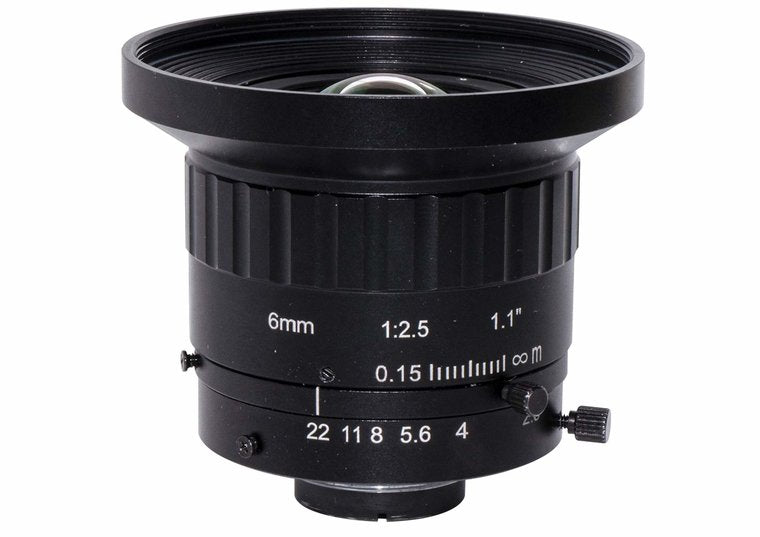 LCM-12MP-06MM-F2.5-1.1-ND1, LENS C-mount 12MP 6MM F2.5 1.1" NON DISTORTION